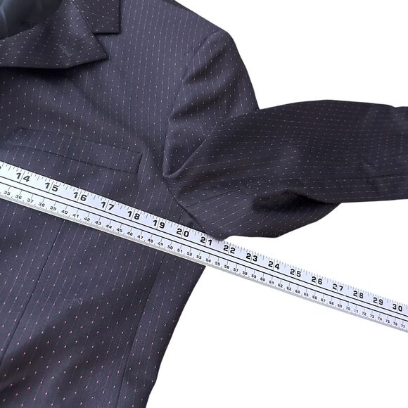 Versace Classic Suit Jacket Blazer Men's US 40R Black Red Pink Stitch Texture - Picture 9 of 11